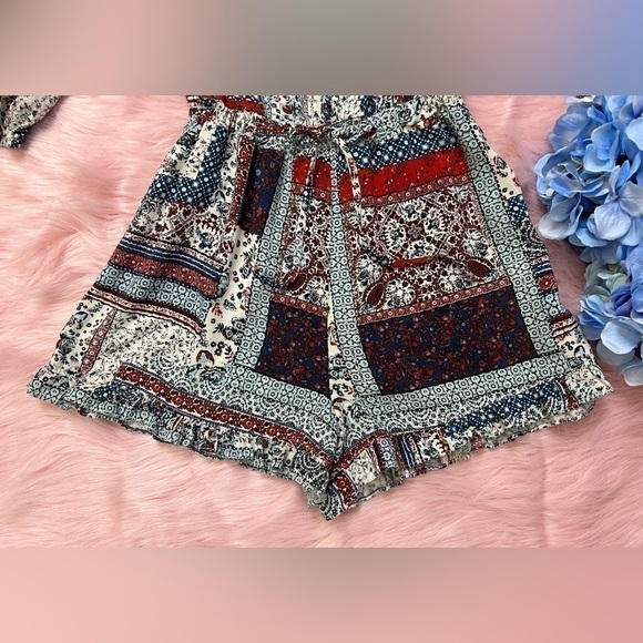 Mossimo Patchwork Print Cute Romper, w/Ruffled Hem. Sz XS - Picture 6 of 8